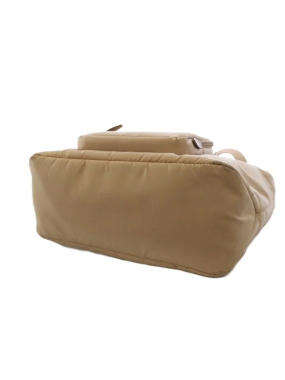 Prada Tote Shoulder Bag 2-Way Triangle Logo Beige KH